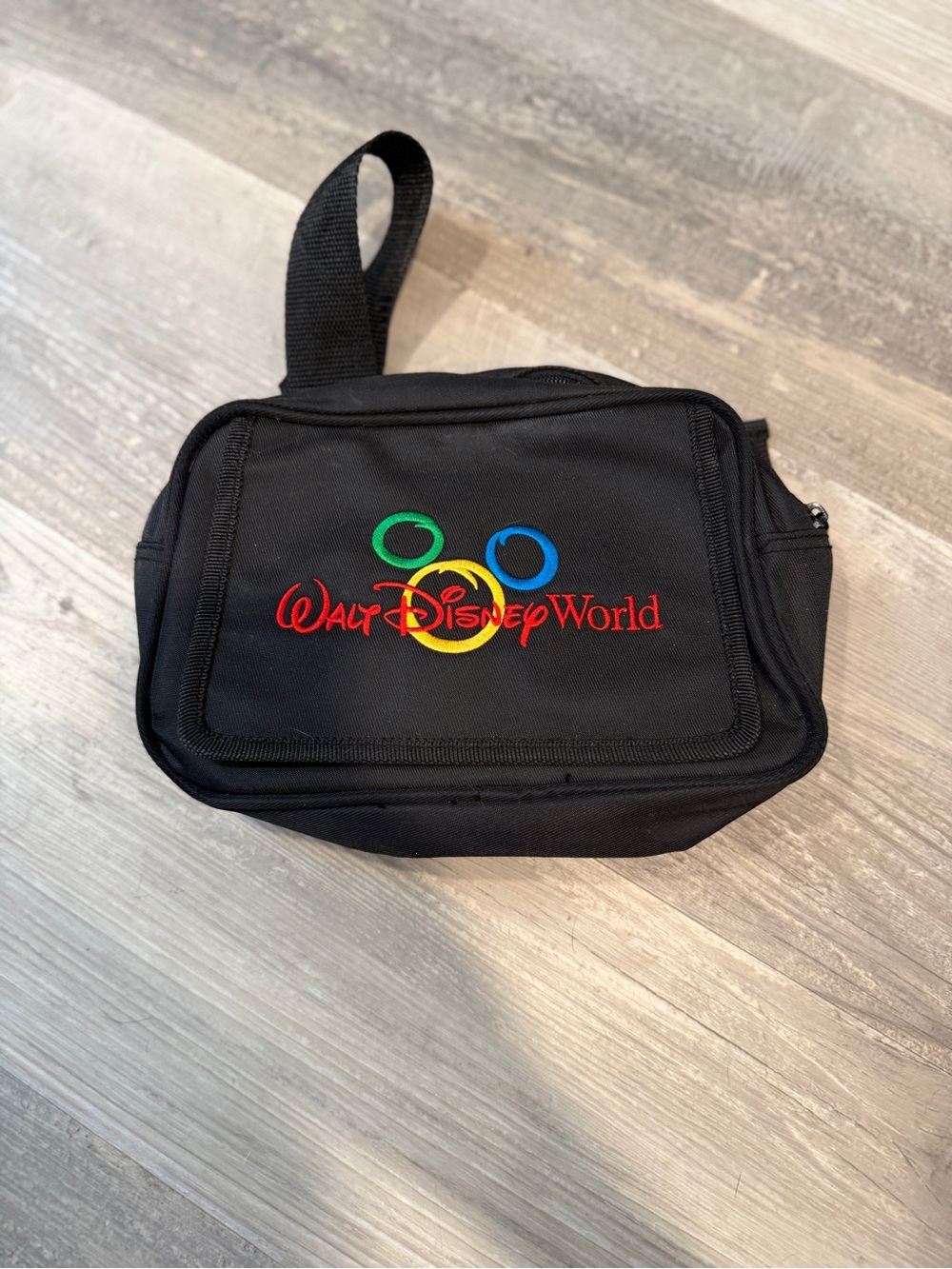 Disney Black Belt Bag with Multicolor Walt Disney World Embroidery